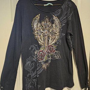 Maurice's brand Women's long sleeve black shirt